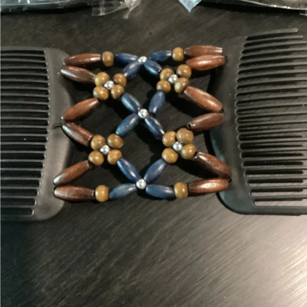 New Angel Wings Beaded Hair Combs Lot of 3